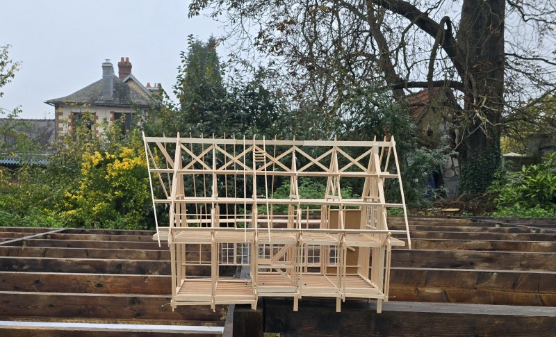 Création sur mesure d'une charpente ossature bois à la Bouille près de Bourg Achard